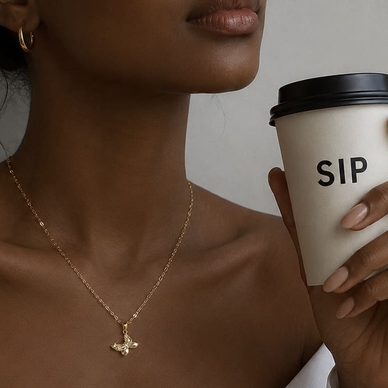 SIP BUTTERFLY NECKLACE